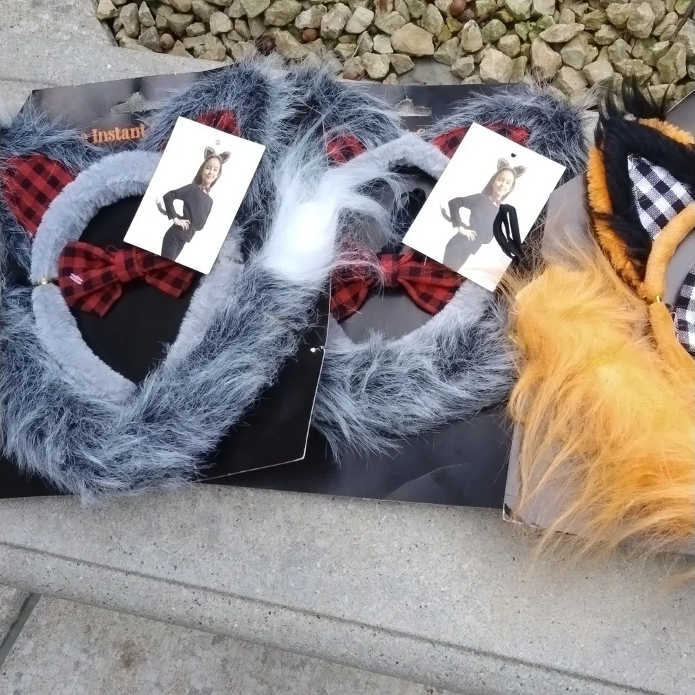 Deluxe Instant Costume Set of 4, cat or fox, set of 4. Costume Party